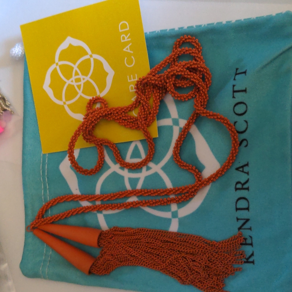Kendra Scott Burnt Orange Phara Lariat necklace